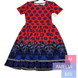 LuLaRoe Amelia Dress Rare HTF Unicorn Medium
